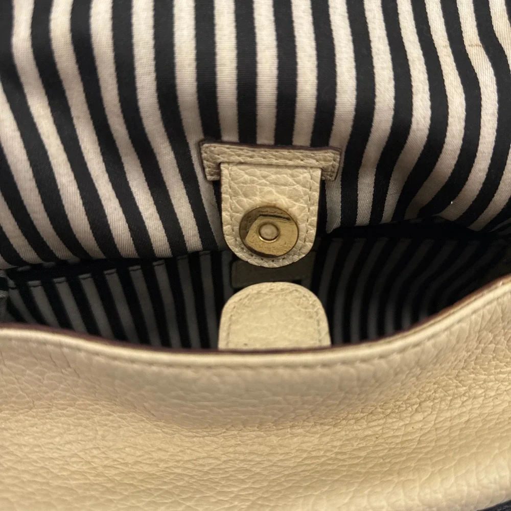 Kate Spade‎ Cobble Hill Small Adrien Leather Satchel Beige Navy Blue Crossbody